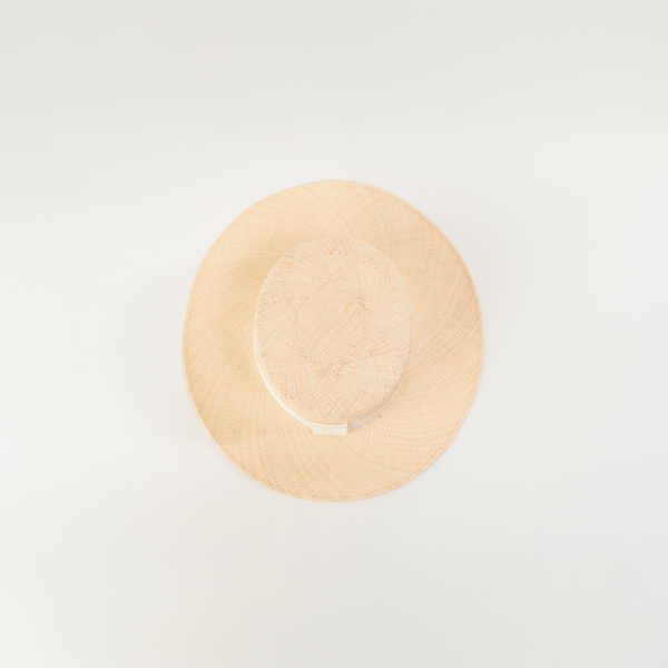 Sombrero Natural con Cinta Off-White - Image 3